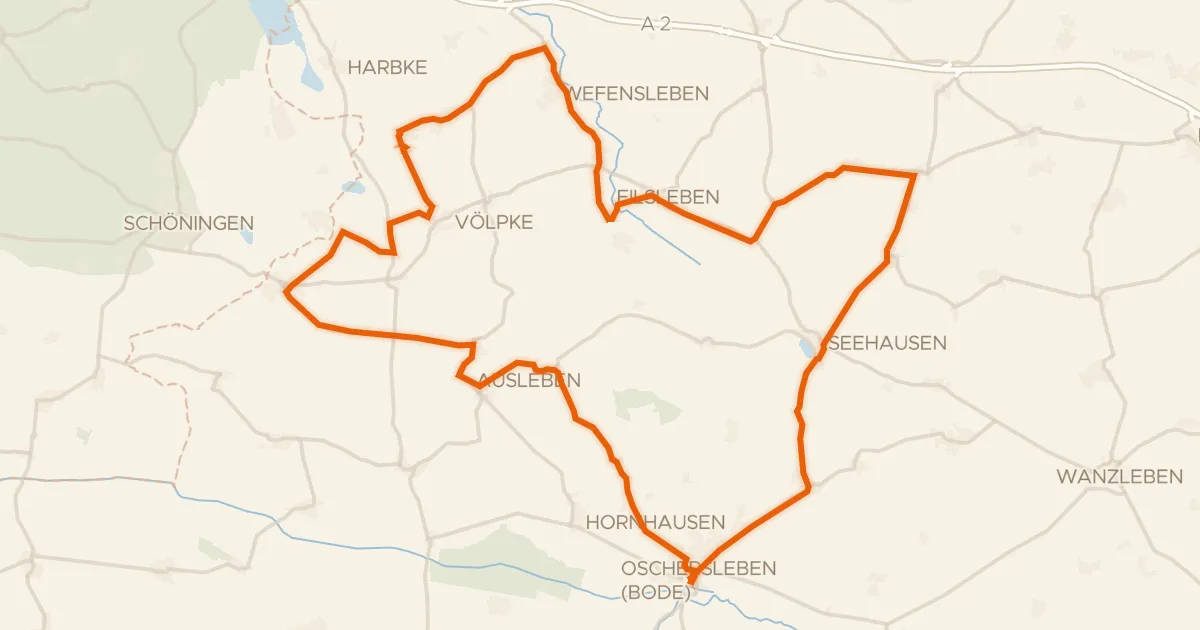 Kaart van de fietsroute Rondje Burg Ummendorf en Hohes Holz
