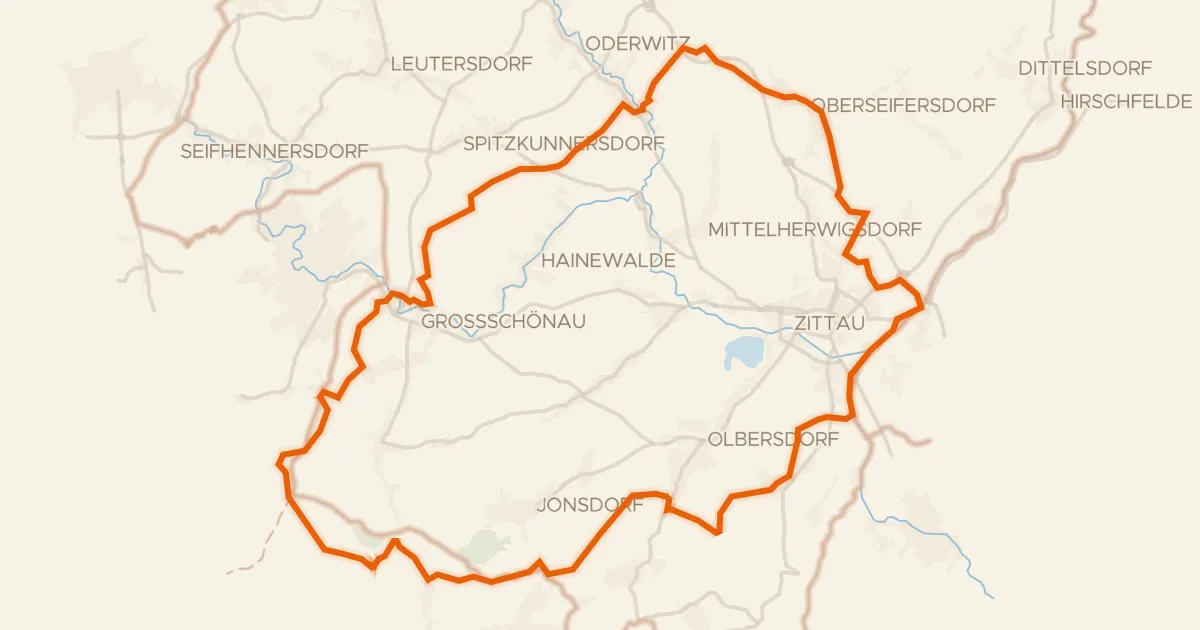 Kaart van de fietsroute Rondje Brazilka en Königsholz