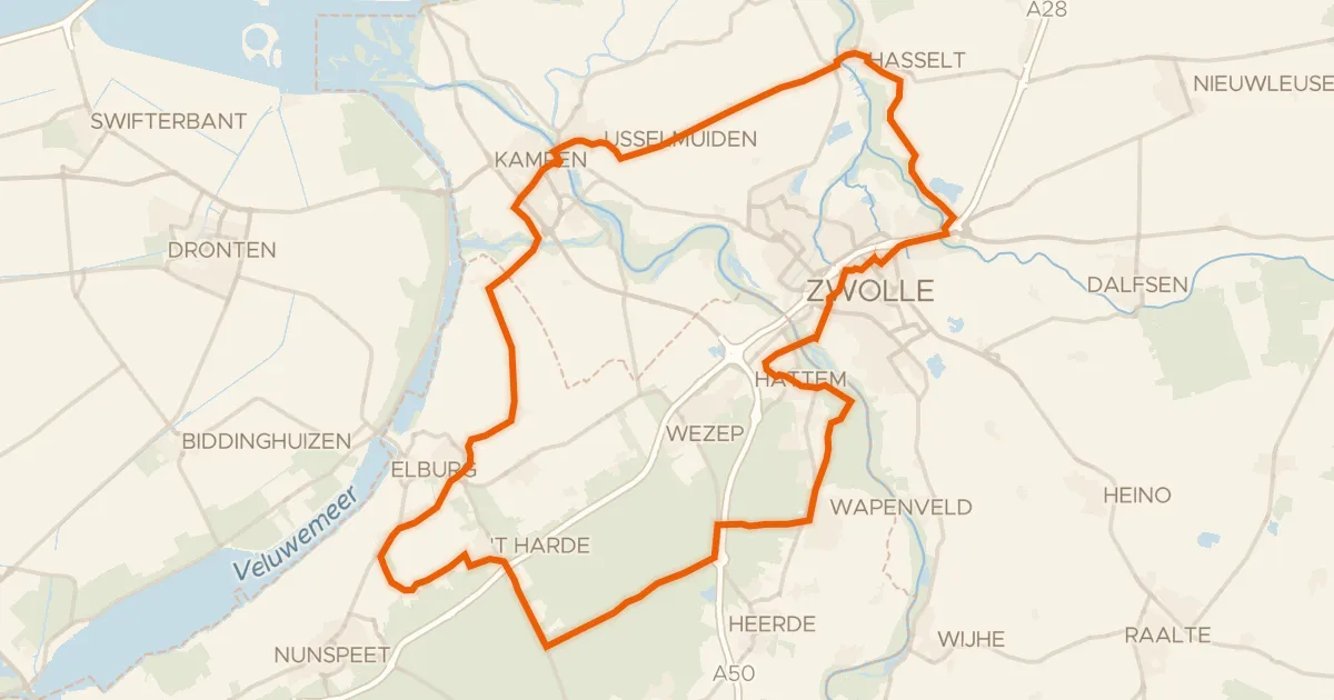 Map of the cycling route Rondje Klarenbeek en De Vlijt