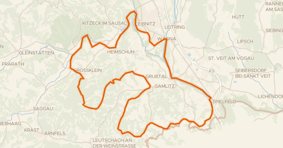 Kaart van de fietsroute Weinstraßen Tour