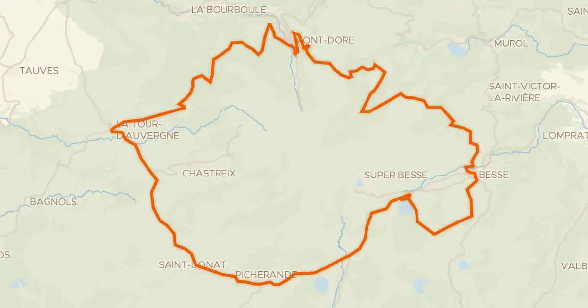 Kaart van de fietsroute Autour du massif du Sancy - Tour du Sancy
