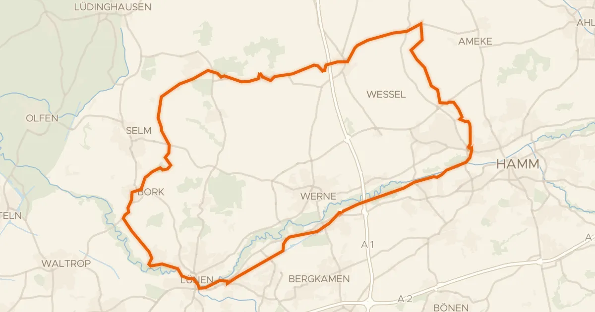 Kaart van de fietsroute Rondje langs Schloss Westerwinkel en Schloss Nordkirchen