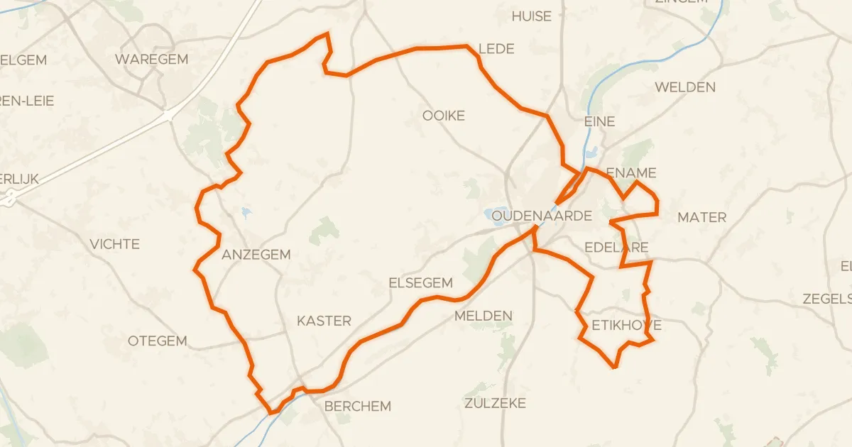Kaart van de fietsroute Ronde van Lara