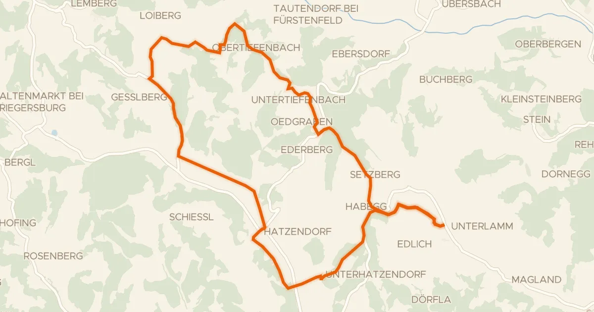 Kaart van de fietsroute Panoramatour