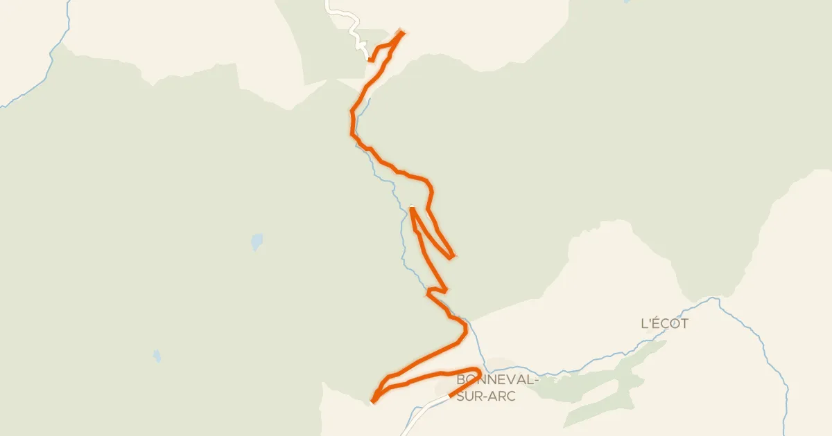Kaart van de fietsroute Col de l'Iseran