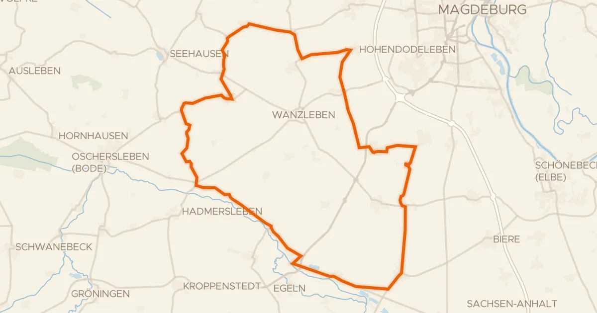 Kaart van de fietsroute Rondje langs de Bode en Schloss Ampfurth