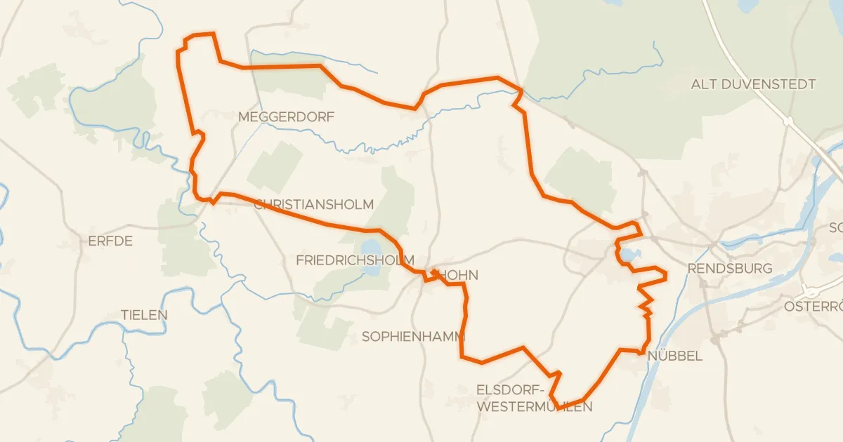 Kaart van de fietsroute Rondje Hohner See en Tetenhusener Moor