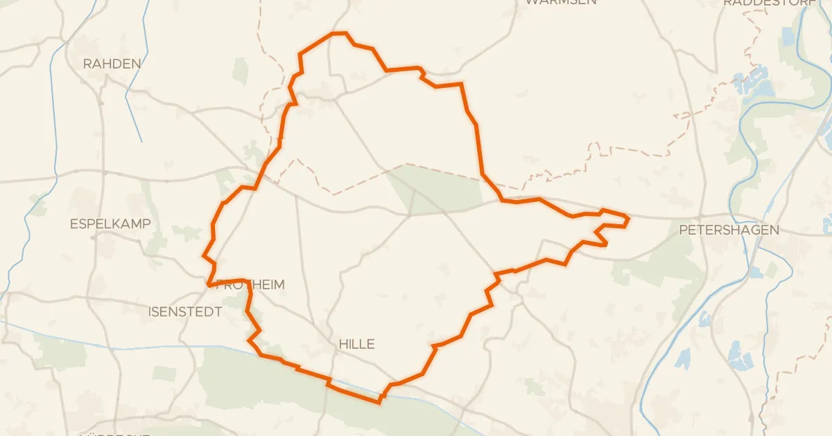 Kaart van de fietsroute Rondje Zuschlag en Großes Torfmoor