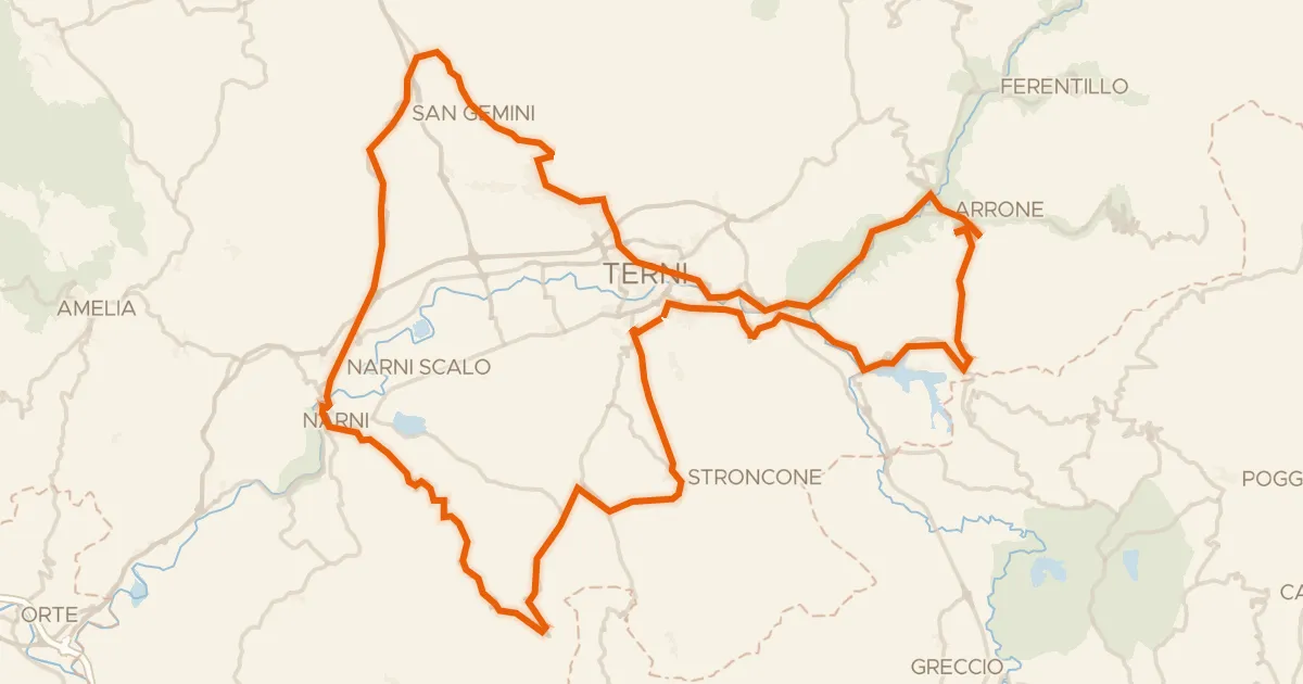 Map of the cycling route Grand Tour Rando Basic
