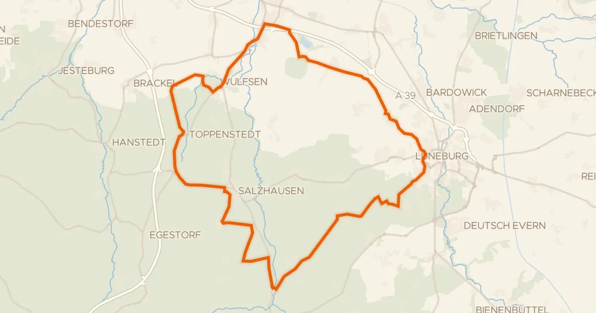 Kaart van de fietsroute Rondje Laßbrook en Rethmoorsee