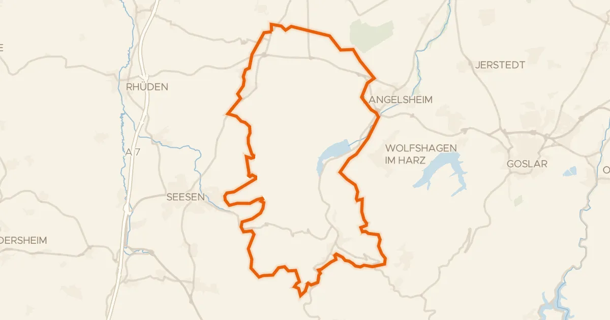 Kaart van de fietsroute Rondje Burgruine Kahlenberg en Innerste