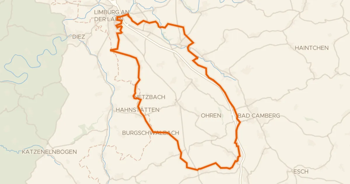 Kaart van de fietsroute Rondje Bleidenberg bei Niederbrechen en Lahn