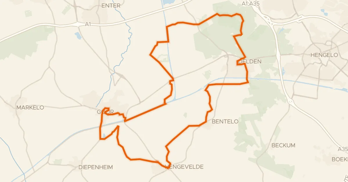 Map of the cycling route 5 Sterrenroute Oost