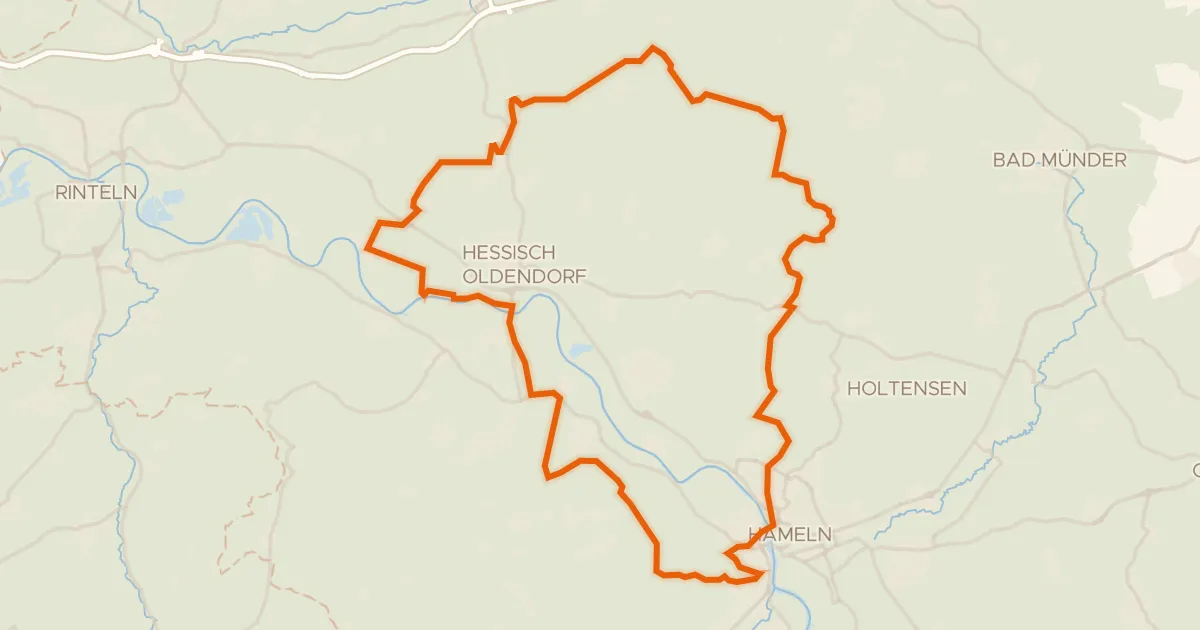 Map of the cycling route Rondje Klütturm en Weser