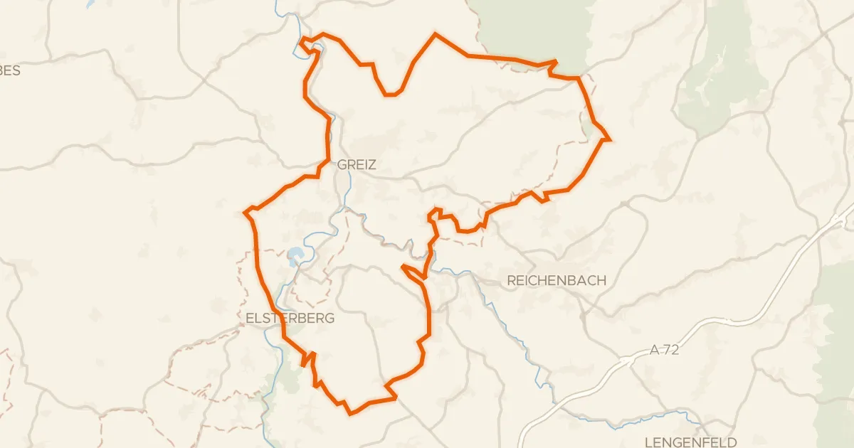 Kaart van de fietsroute Rondje Sommerpalais en Elstersteilhänge