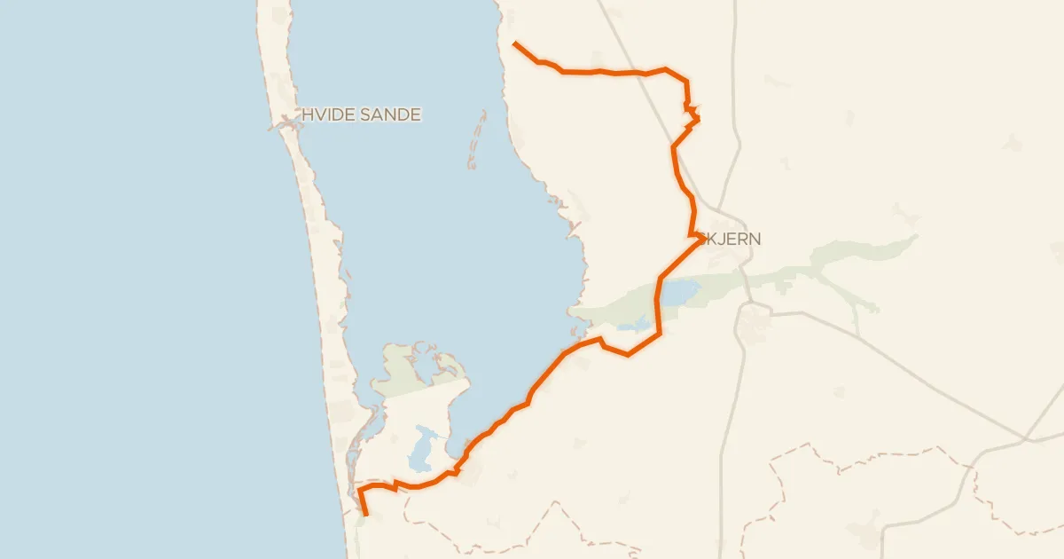 Map of the cycling route Drivvejen
