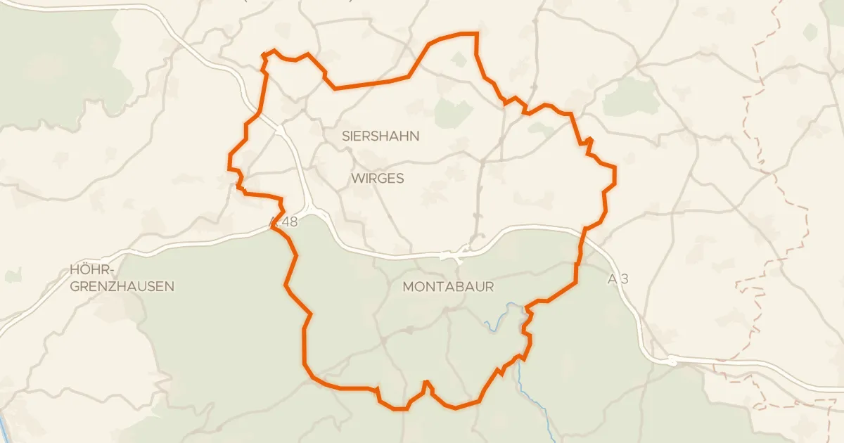Kaart van de fietsroute Rondje Im Kumpf en Gelbach