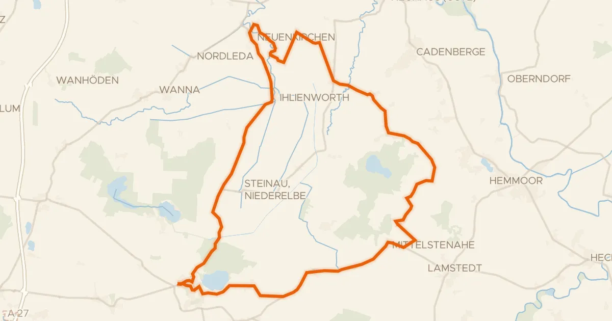 Map of the cycling route Rondje Burg Bederkesa en Holländer-Windmühle Bederkesa