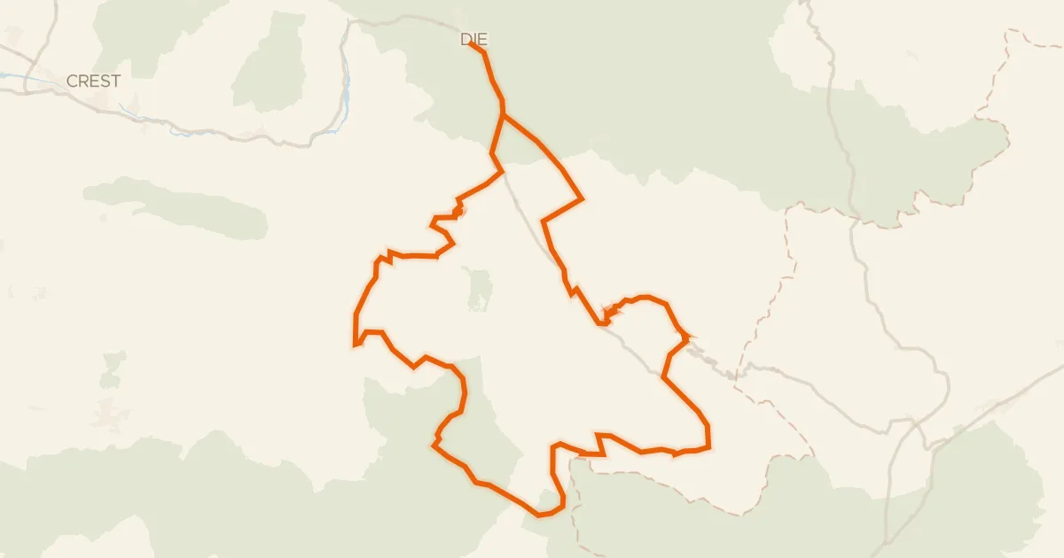 Kaart van de fietsroute La Drômoise