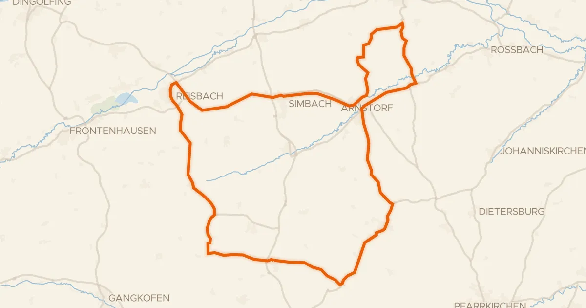 Kaart van de fietsroute Rondje Schloss Mariakirchen en Kollbach