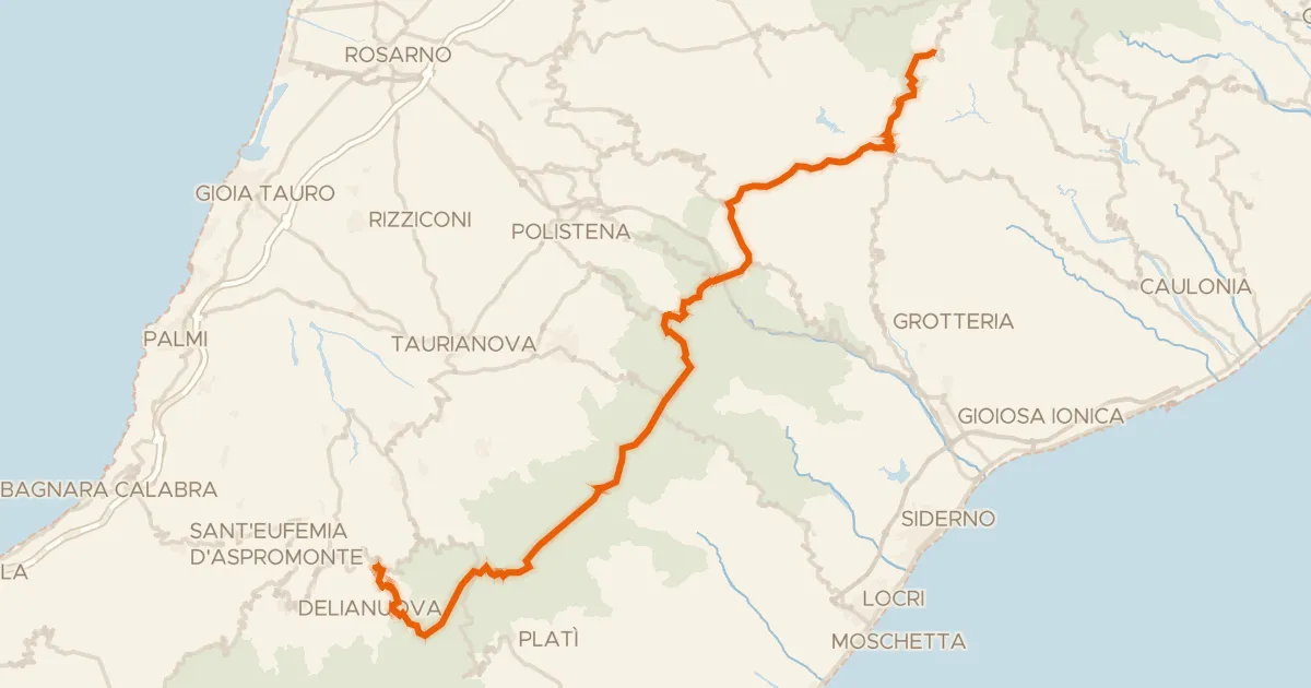 Kaart van de fietsroute ABT Tappa 35: Fabrizia - Santa Cristina d’Aspromonte