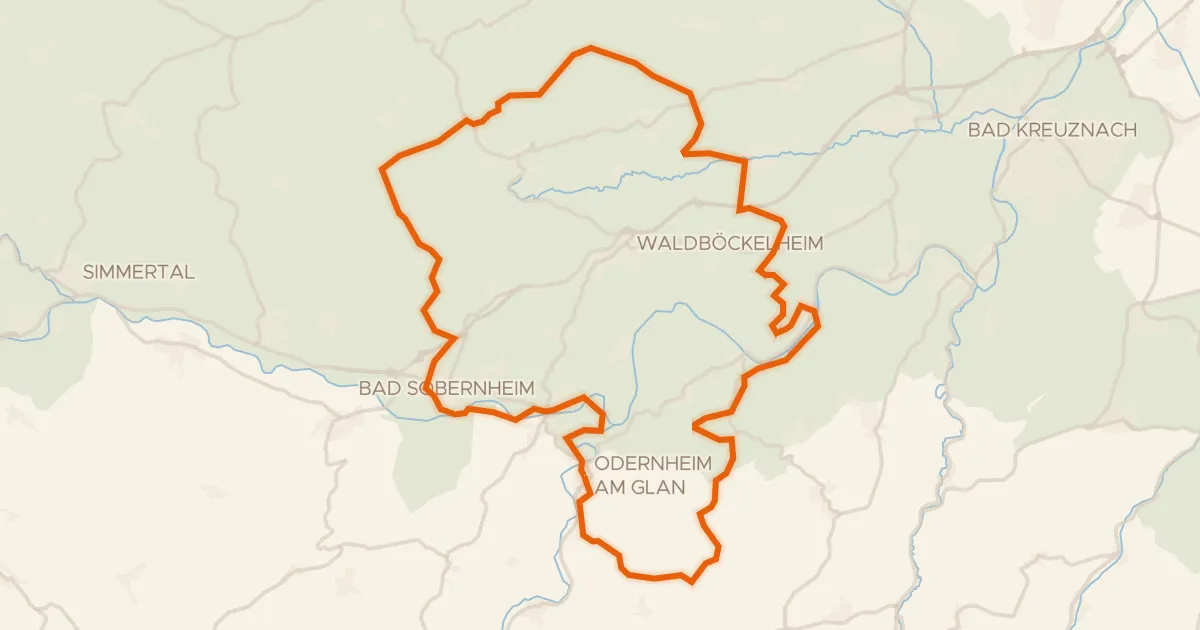 Map of the cycling route Rondje Disibodenberg en Lemberg