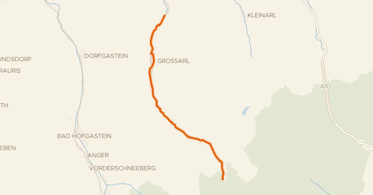 Map of the cycling route Rad- und Gehweg Großarltal