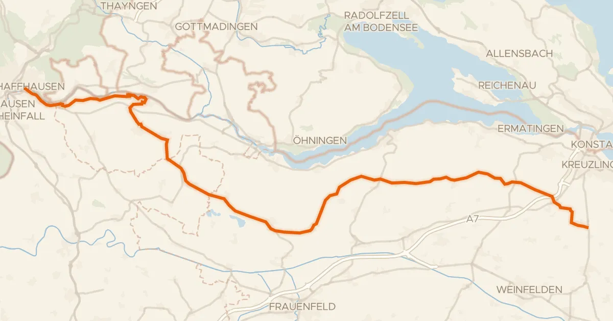 Kaart van de fietsroute Seerücken-Route