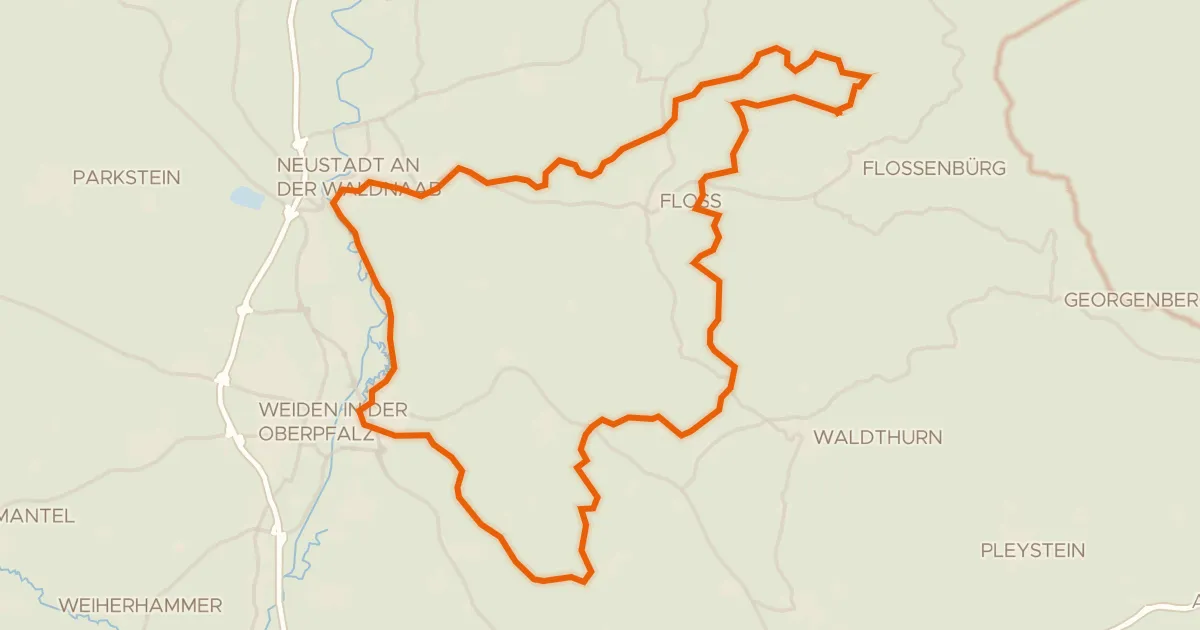 Kaart van de fietsroute Rondje Neues Schloß en Großer Gaisweiher