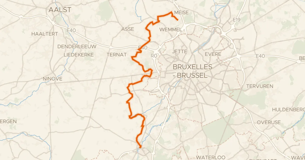 Map of the cycling route Groene Gordelroute - 3 - Halle - Wemmel