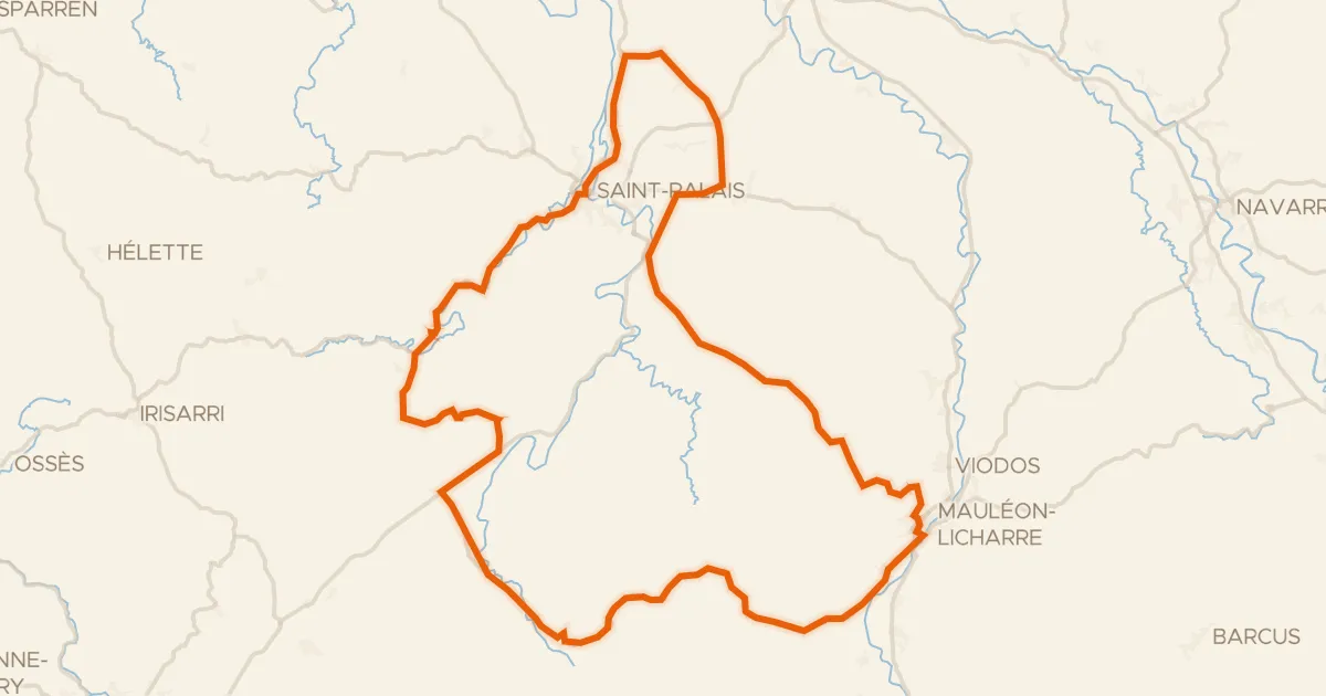 Kaart van de fietsroute Le Chemin de Saint-Jacques