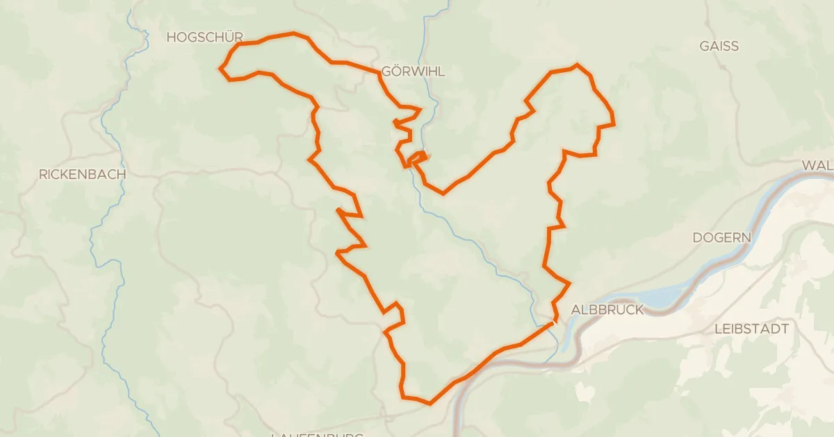 Kaart van de fietsroute enjoy&bike Albbruck