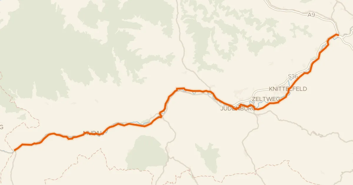 Kaart van de fietsroute Murradweg Abs. 2 (Predlitz - Sankt Michael in Obersteiermark)
