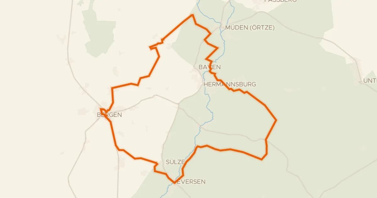 Map of the cycling route Rondje Bornriethmoor en Örtze