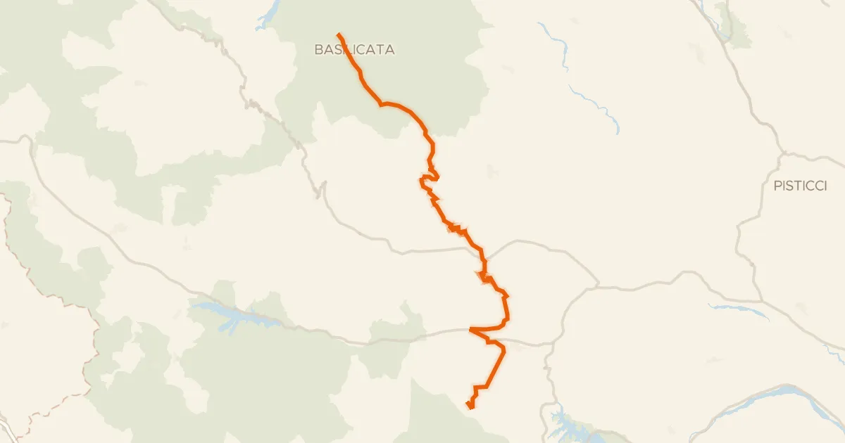 Kaart van de fietsroute ABT Tappa 26: Pietrapertosa - Roccanova