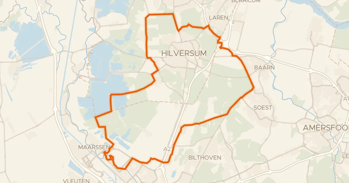 Kaart van de fietsroute Rondje Trompenburgh en Paleis Soestdijk