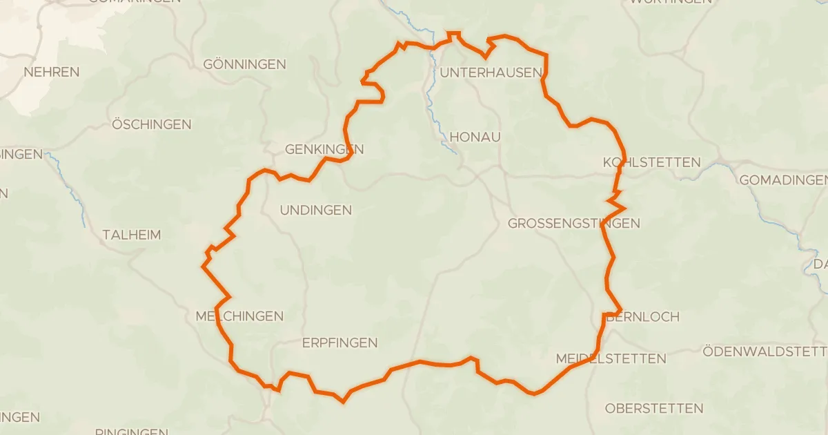 Kaart van de fietsroute Rondje Untergreifenstein en Ruine Stahleck