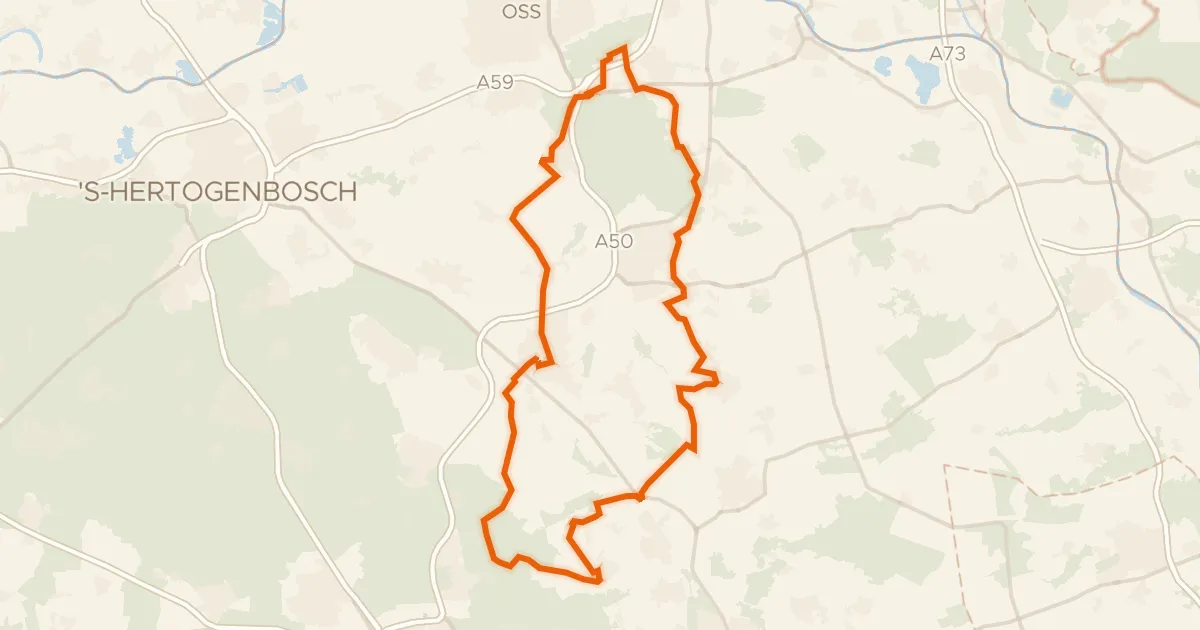 Map of the cycling route Rondje Windlust en De Maashorst