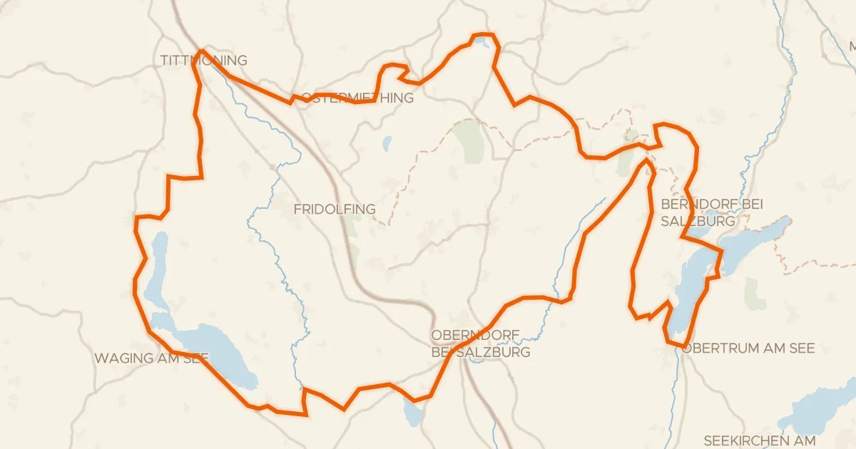 Kaart van de fietsroute Bajuwarentour
