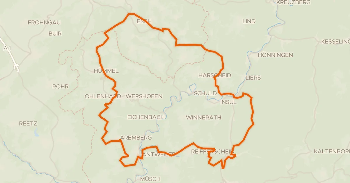 Map of the cycling route Rondje Ruine Wensburg en Aremberg