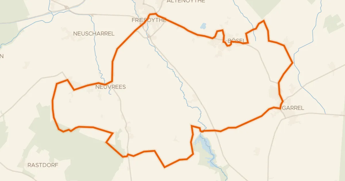 Map of the cycling route Rondje Talsperre Thülsfeld en Markatal
