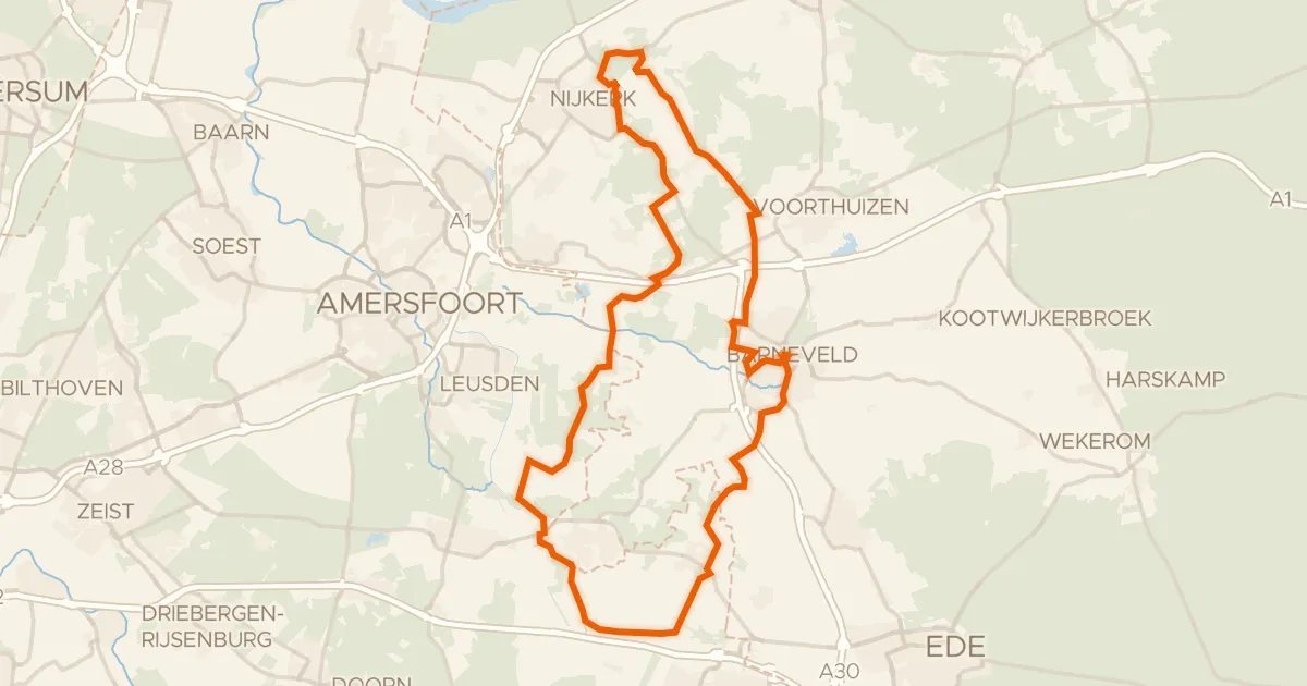Map of the cycling route Rondje Kasteel Renswoude en De Salentein