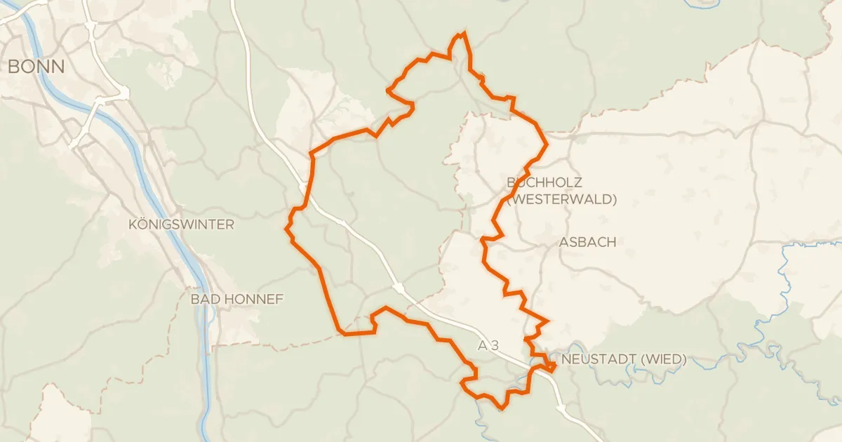 Kaart van de fietsroute Rondje Am Weißen Stein en Krabach / Ravensteiner Bach