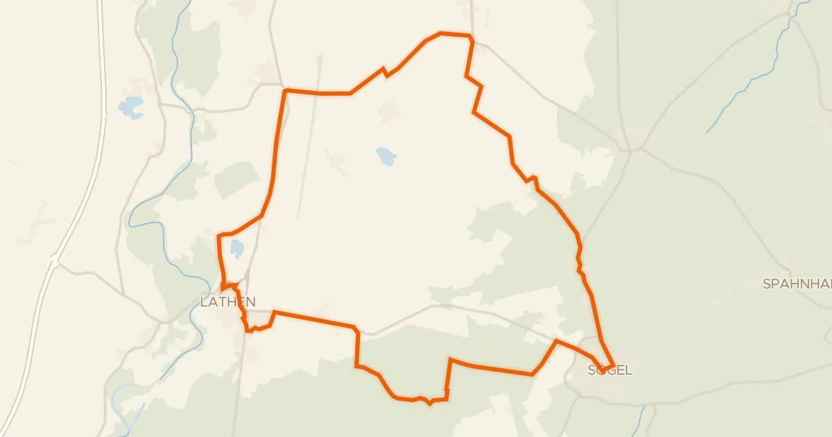 Kaart van de fietsroute Rondje Tinner Dose-Sprakeler Heide en Ems