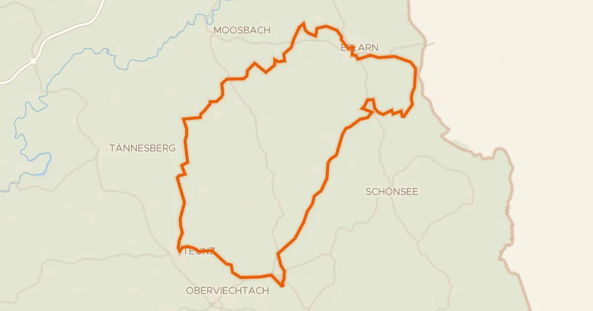 Kaart van de fietsroute Rondje Eslarn en Naturpark Oberpfälzer Wald