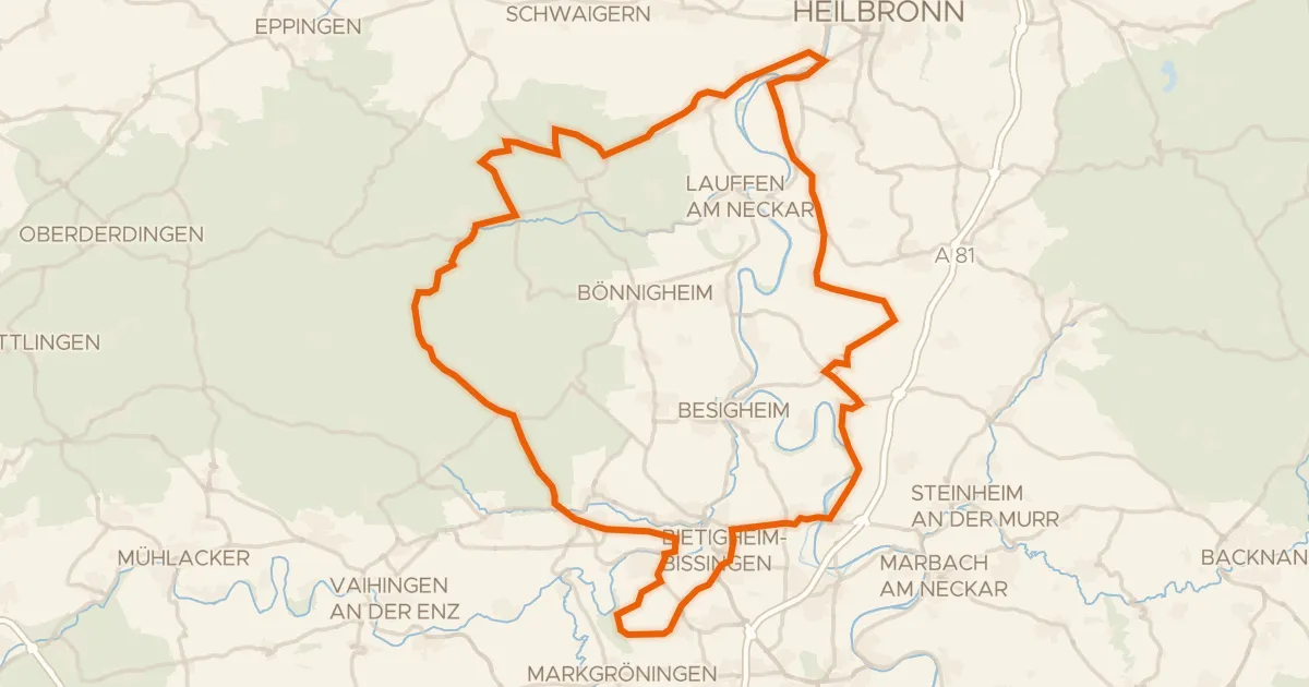Map of the cycling route Rondje Schloss Stocksberg en Altneckar