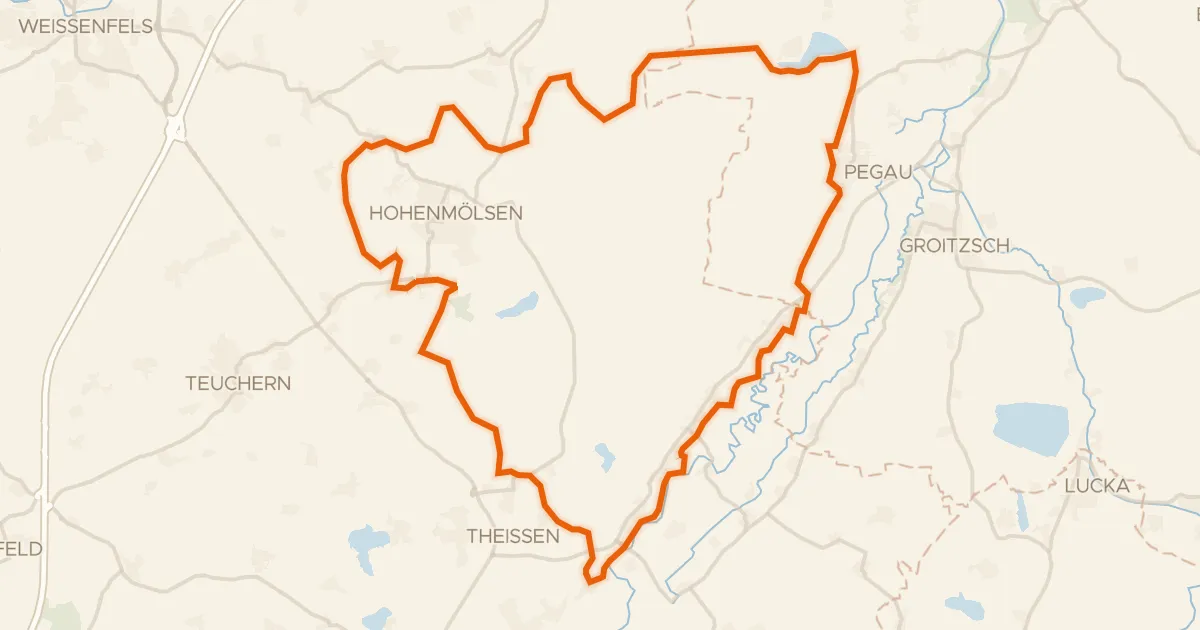 Kaart van de fietsroute Rondje Weiße Elster en Werbener See