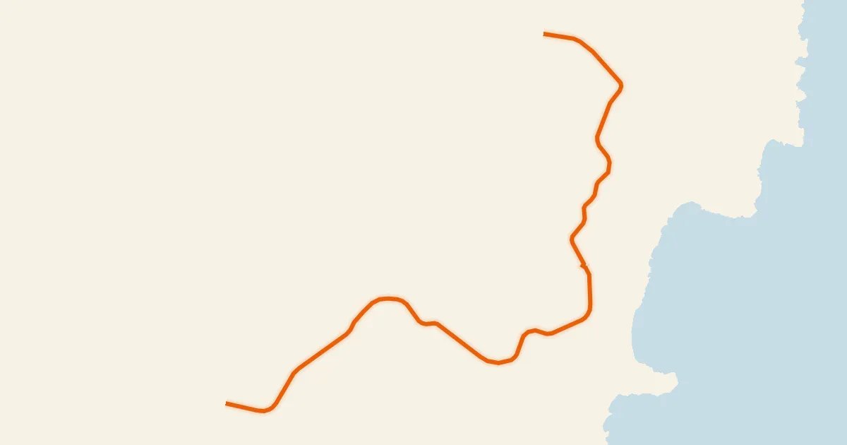 Map of the cycling route Vía Verde Manacor - Artá