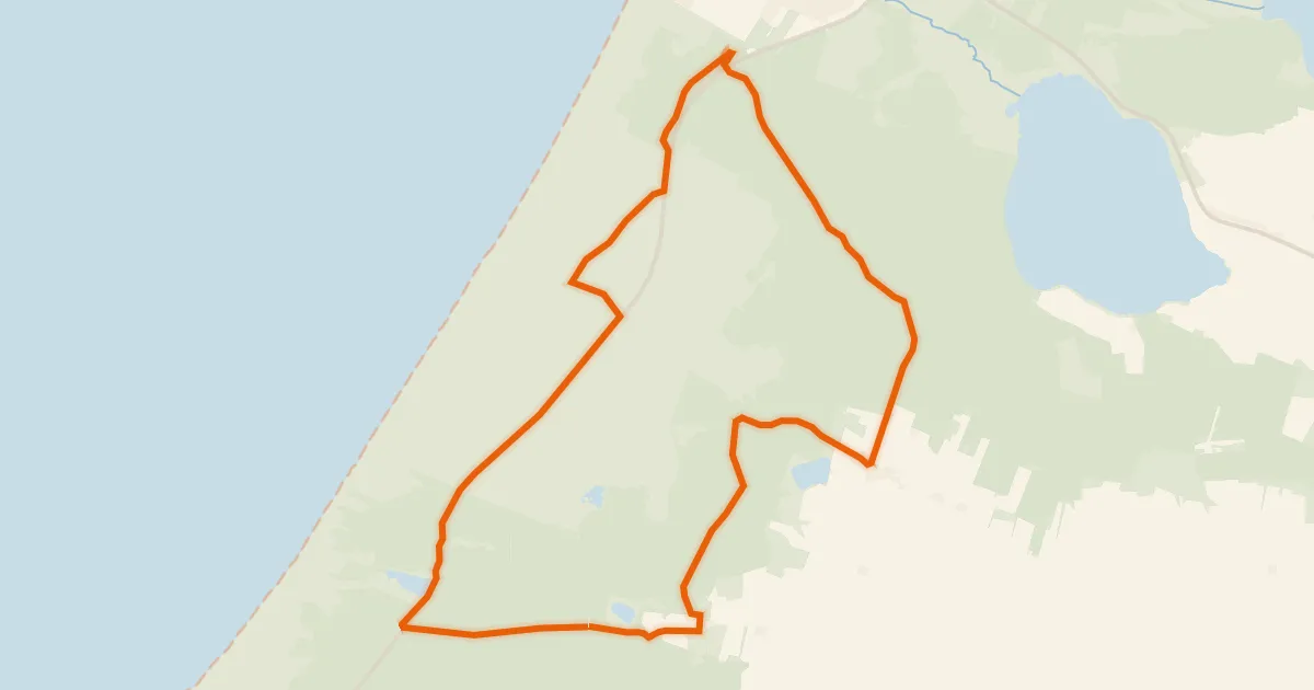 Kaart van de fietsroute Vangså-ruten