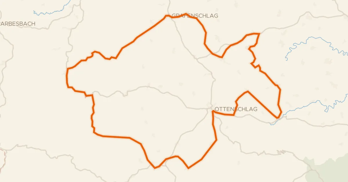 Map of the cycling route Waldviertler Hochlandweg